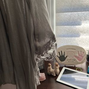 Light grey wrap front cartigan